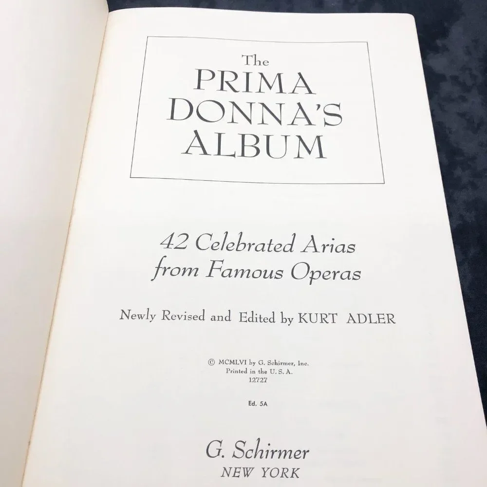 Vintage 1950s‎ Prima Donna's Album Opera Songbook
